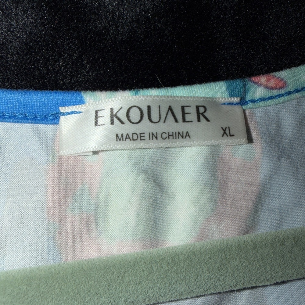 Ekouaer Women's Cat Nightgown Soft X-Large Blue Multicolor Very Soft - Picture 4 of 7